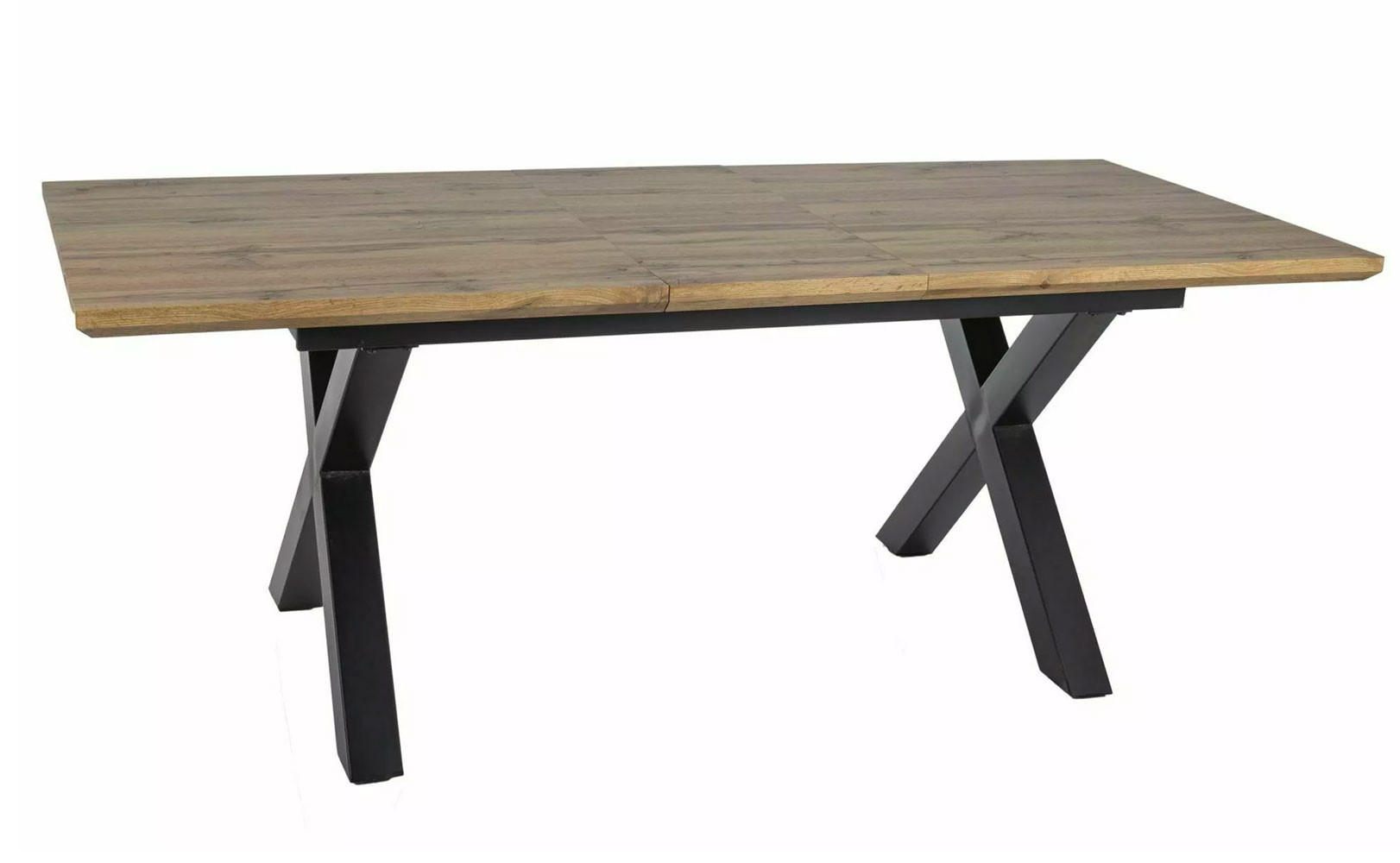 ESSTISCH Xaviero Eiche Artisan / Schwarz 160-240 / 90 / 76cm - Eichefarben/Schwarz, Holz/Metall (90/160/76cm) - Feldmann-Wohnen