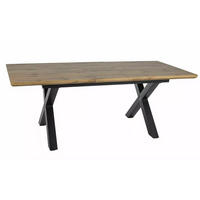 ESSTISCH Xaviero Eiche Artisan / Schwarz 160-240 / 90 / 76cm - Eichefarben/Schwarz, Holz/Metall (90/160/76cm) - Feldmann-Wohnen