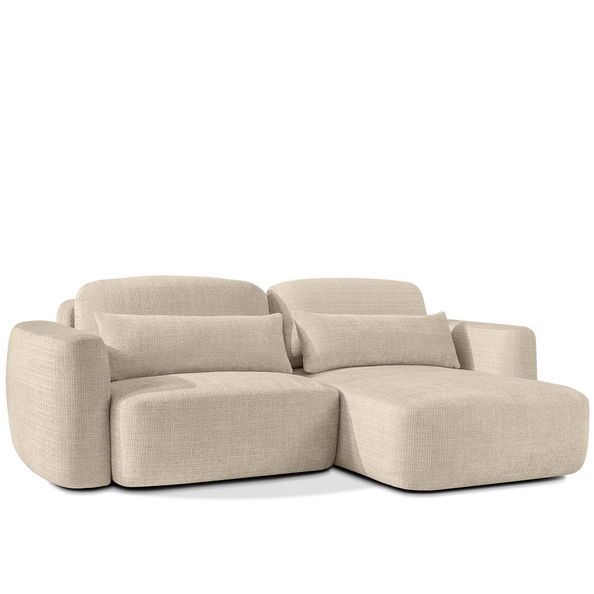 ECKSOFA rechts ELOSA - Creme, Holz/Textil (245/165cm) - KONSIMO®