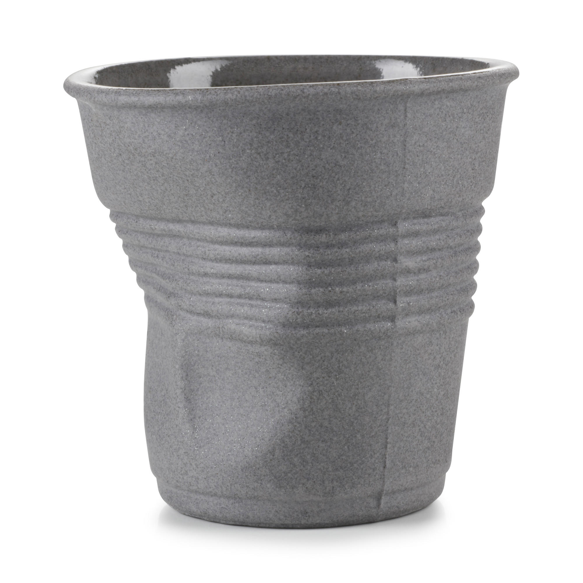 KNICKBECHER Espresso 0,08 l wie Recyclingmaterial - Grau, Keramik (0.08L) - Revol Porcelaine France