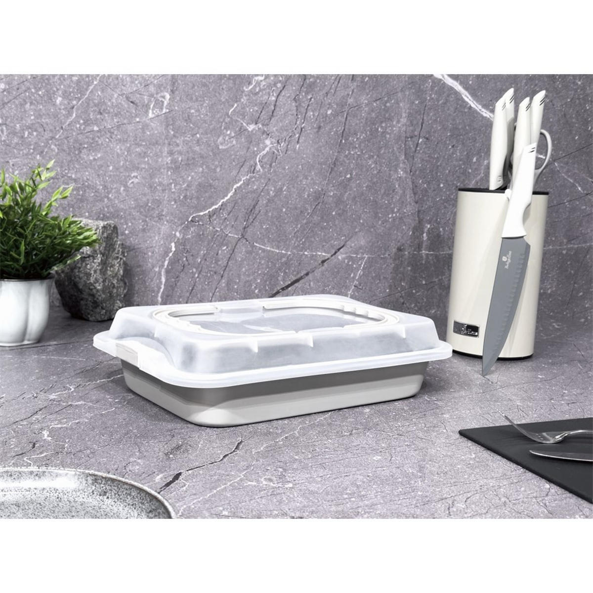 BACKFORM Grau 36.5/24.5/5.5 cm 46501 - Grau, Metall (24.5/5.5/36.5cm) - Berlinger Haus