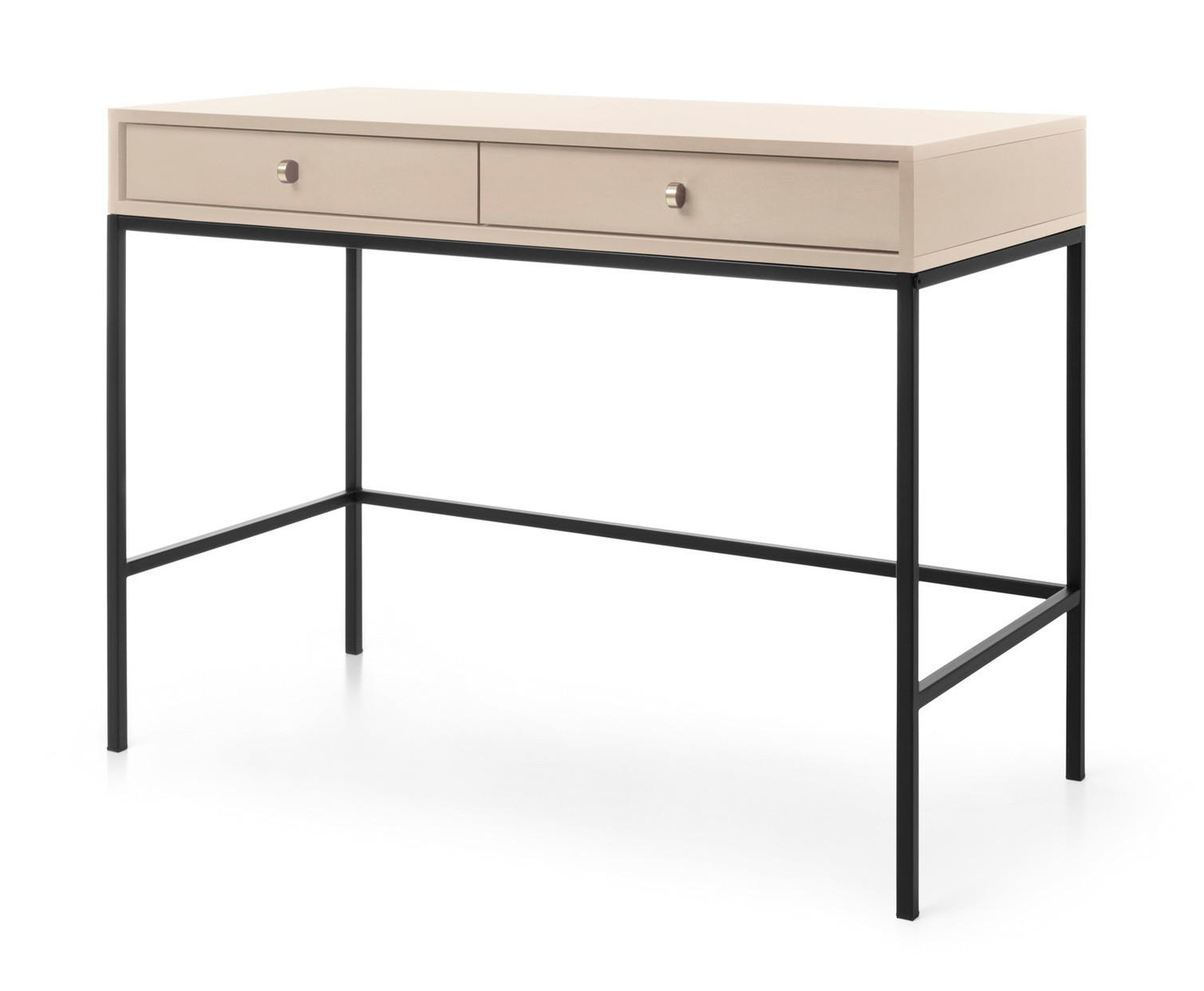 SCHMINKTISCH Monti, Schubladen, 104 cm, Beige + Schwarz - Beige/Schwarz, Holz/Metall (104/78/50cm) - Emporius