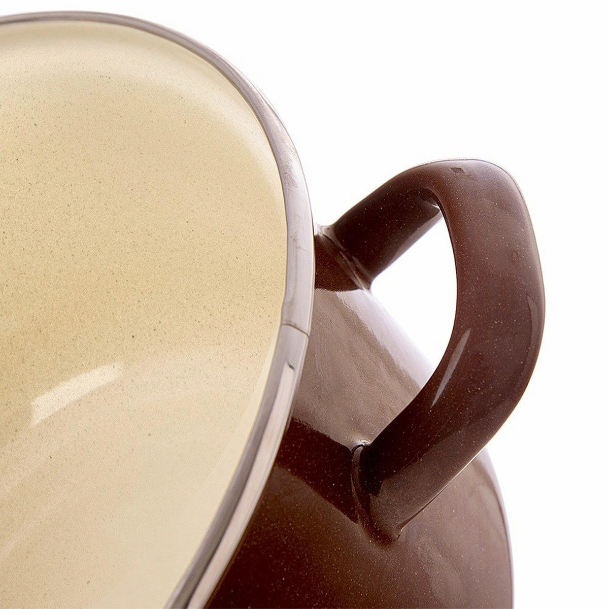 EMAILLIERTOPF Brown mit Griffen braun - Braun, Metall (26cm) - Orion 