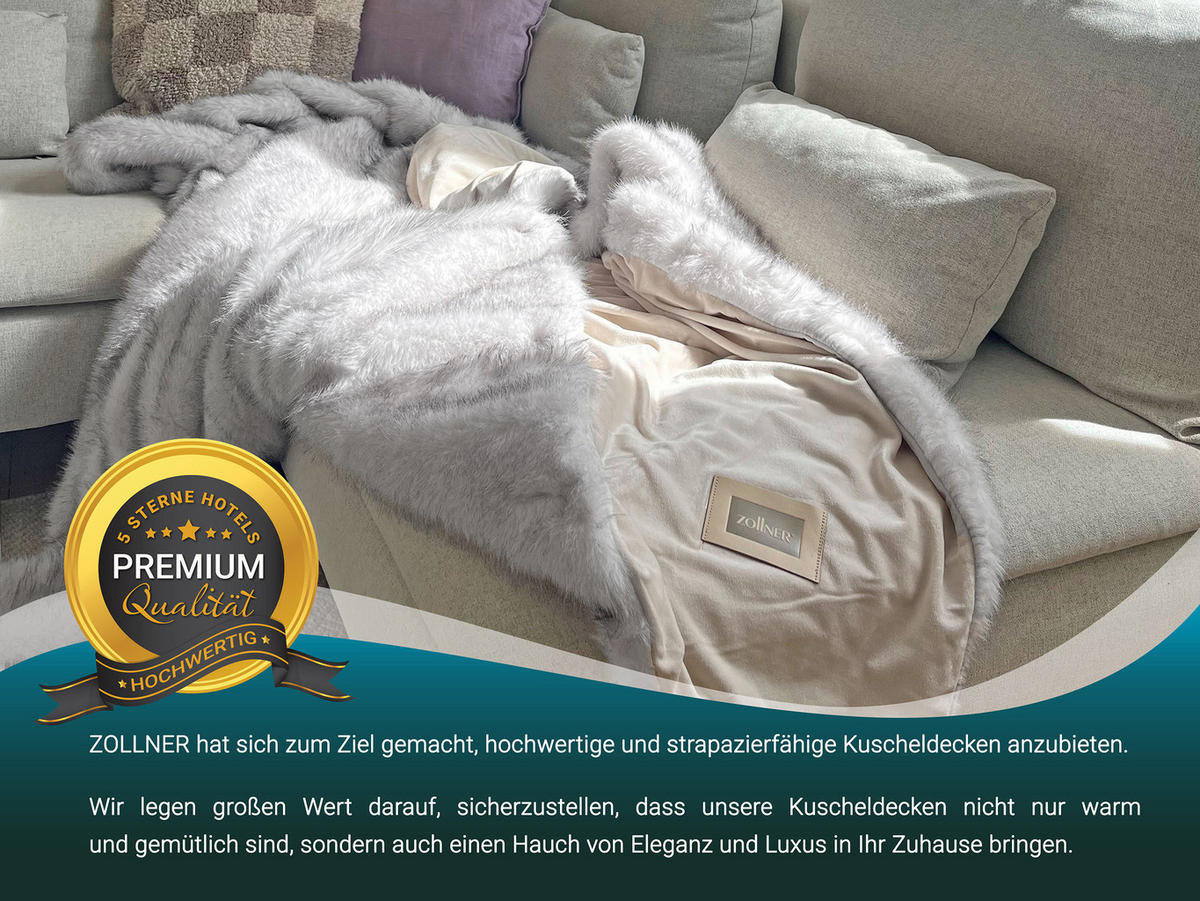 KUSCHELDECKE, 100% Polyester - Beige, Textil (150/200cm) - Zollner