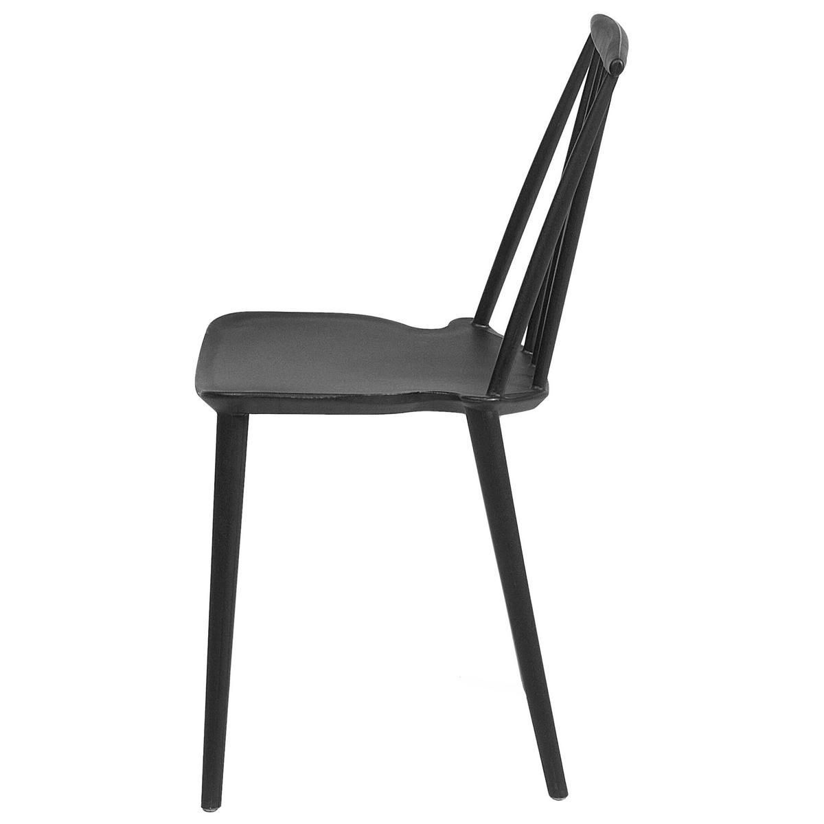 ESSZIMMERSTUHL 2er-Set Kunststoff Schwarz Ventnor - Schwarz, Kunststoff (49/83/41cm) - Beliani
