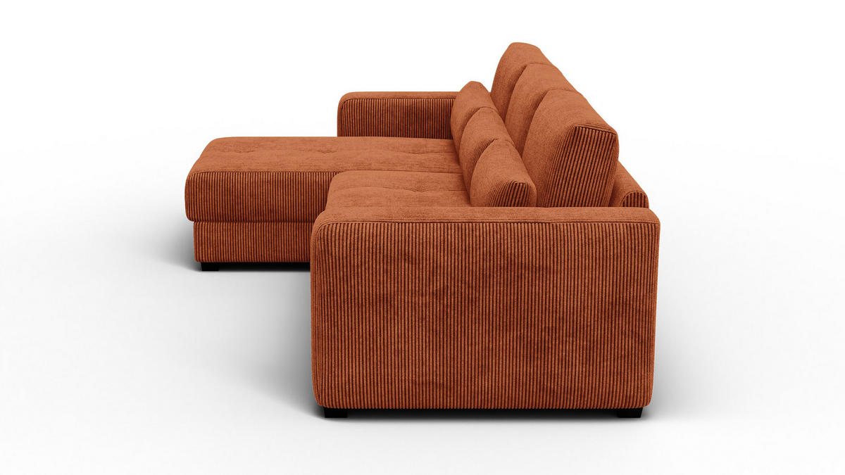 ECKSOFA OLI 4-Sitzer links, orange - Orange, Holz/Textil (295/172cm) - Courtois Laville