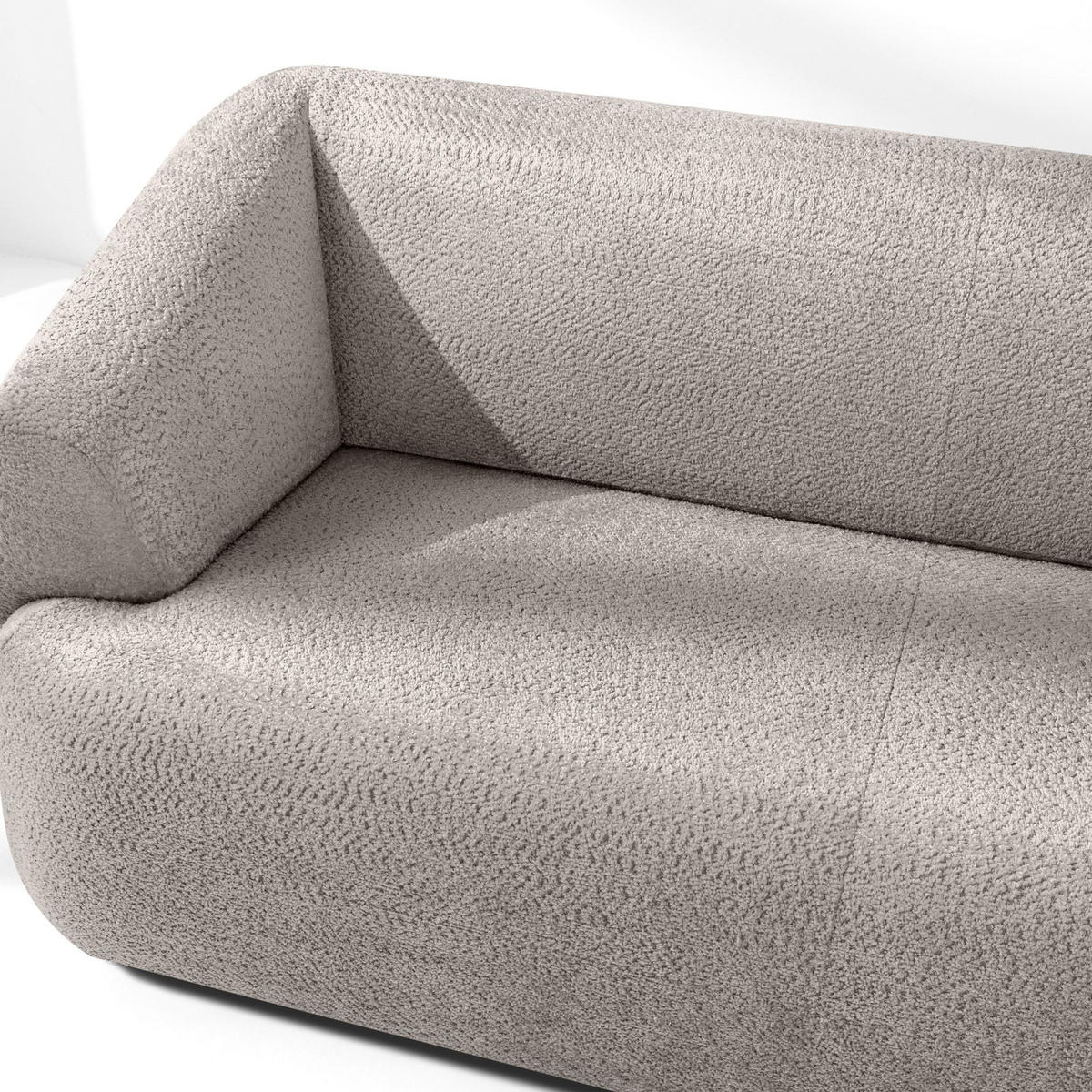 EINZELSOFA VIRA, Kühles Braun, Chenille - Graubraun/Schwarz, Holz/Holzwerkstoff (210/84/100cm) - KONSIMO®