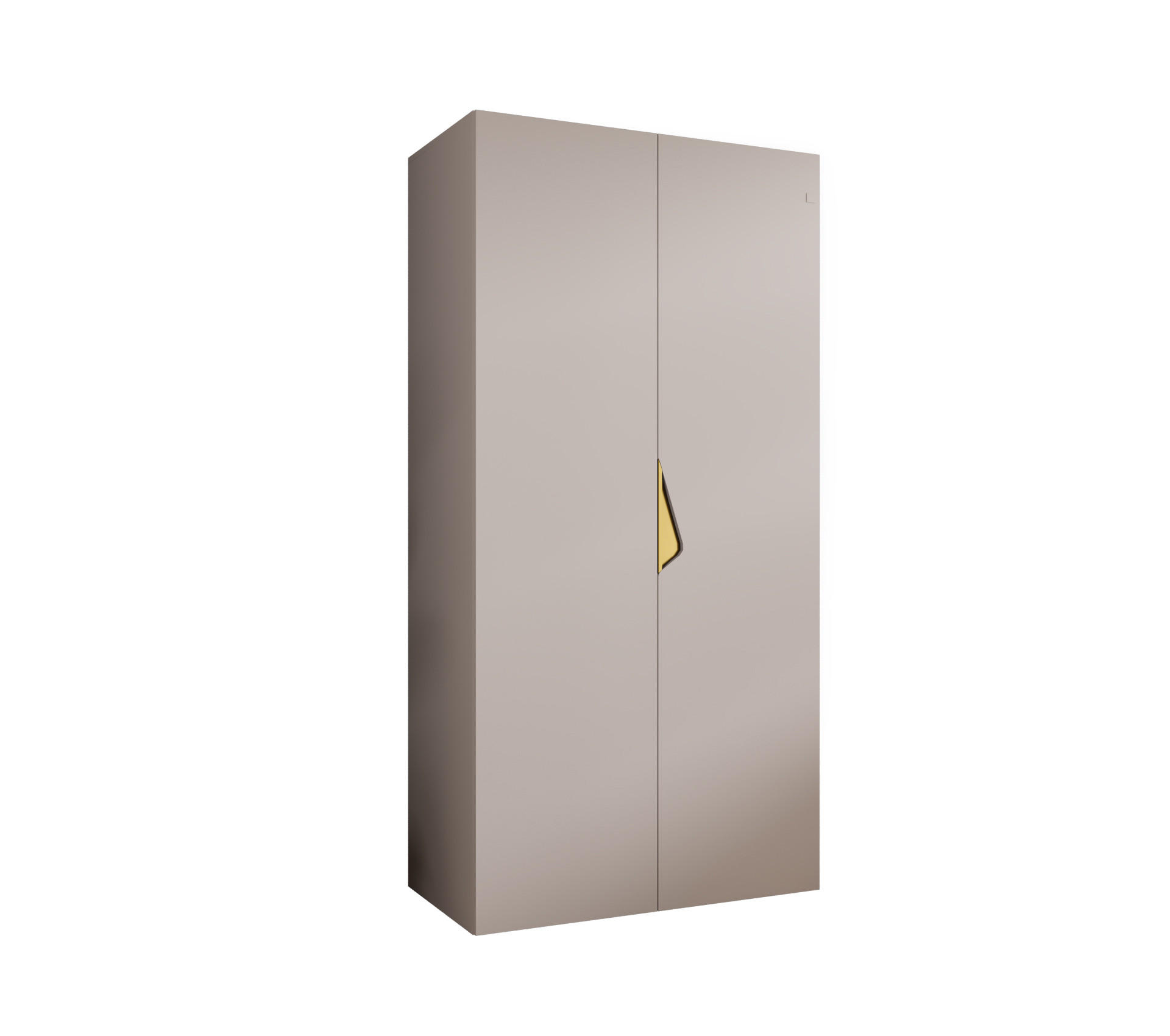 Abiks Möbel Drehtürenschrank Beige, Gold 100x202x52 cm
