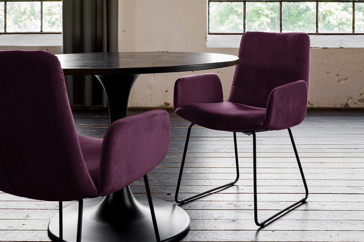 ESSZIMMERSTUHL NEW CHARME Violett Velvet (1er-Set) - Violett, Textil (59/87/66cm) - KAWOLA