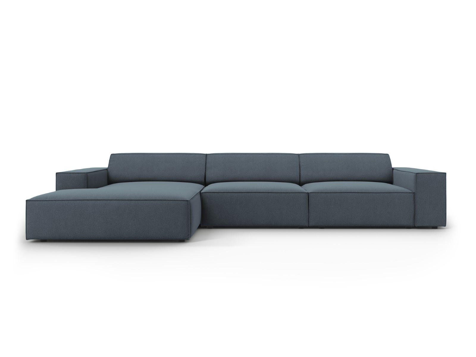 ECKSOFA links Jodie aus strukturiertem Stoff blau 4 Sitzplätze - Blau, Textil (166/284cm) - Micadoni