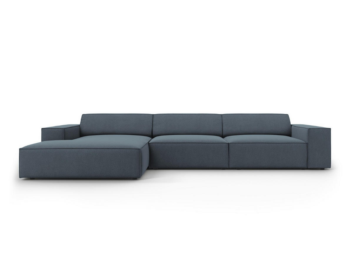 ECKSOFA links Jodie aus strukturiertem Stoff blau 4 Sitzplätze - Blau, Textil (166/284cm) - Micadoni