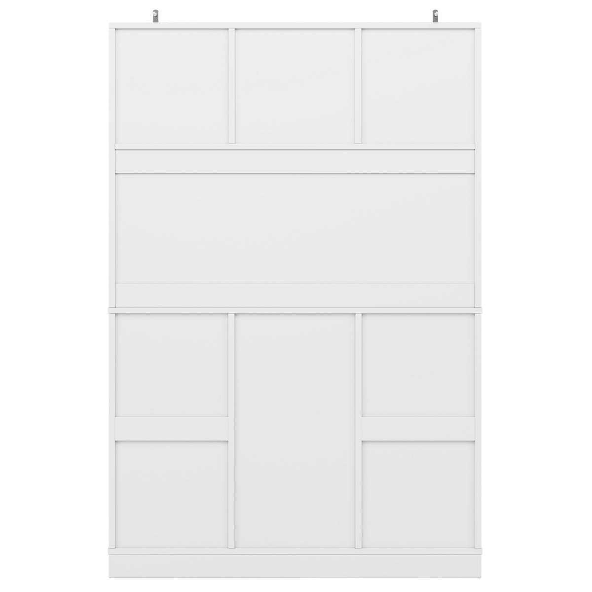 BUFFET 120/40/188 cm Weiß aus MDF mit Weinregal - Weiß, Holzwerkstoff (106/179.5/40cm) - OKWISH