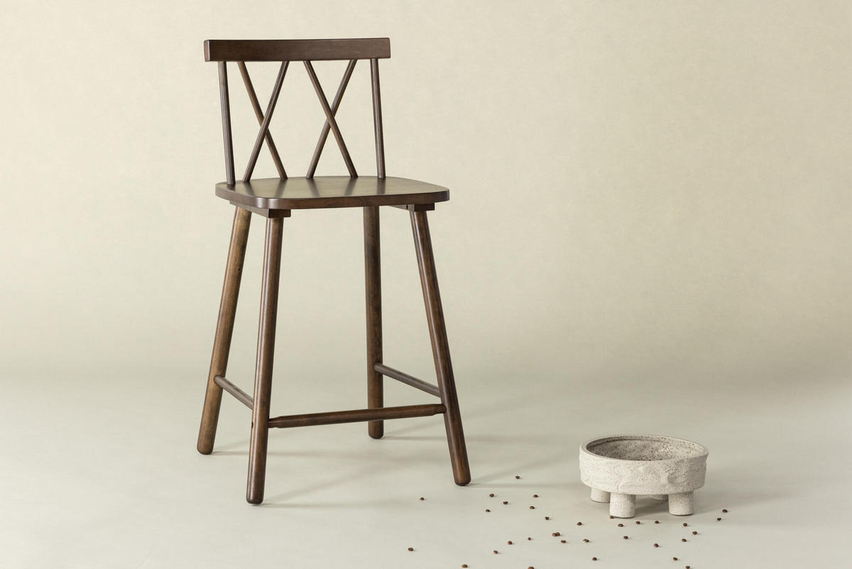 BARHOCKER MOLLOSTROM Braun 43x44x90 cm - Braun, Holz (43/90/44cm) - FURNLUX
