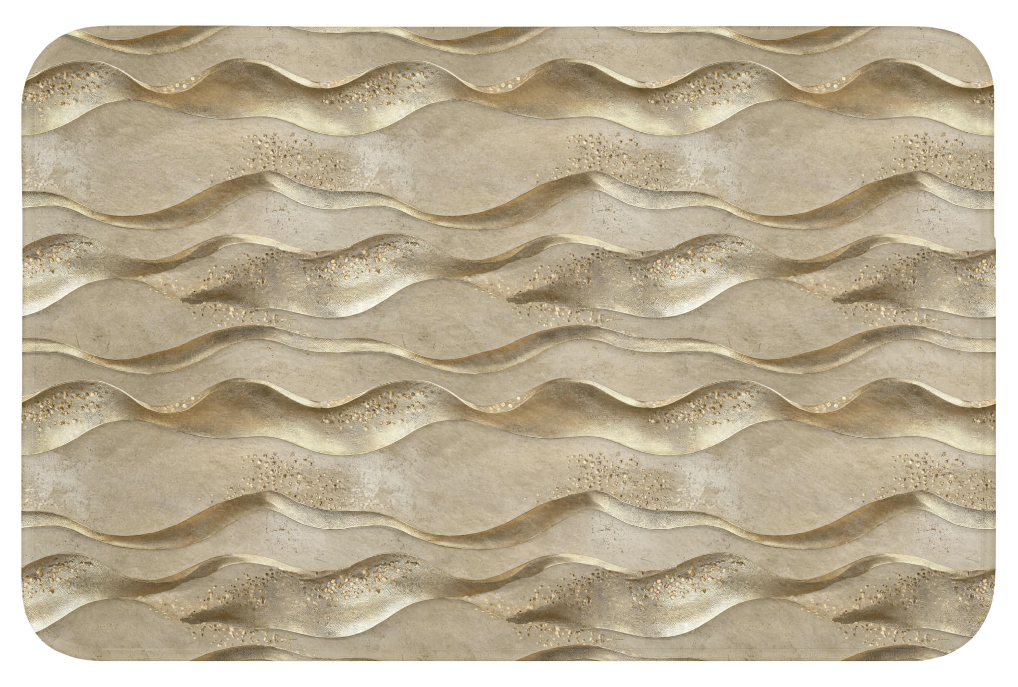 BADEMATTE Wellen - Muster - Gold 60x40 cm - Messingfarben, Kunststoff/Textil (60/40cm)
