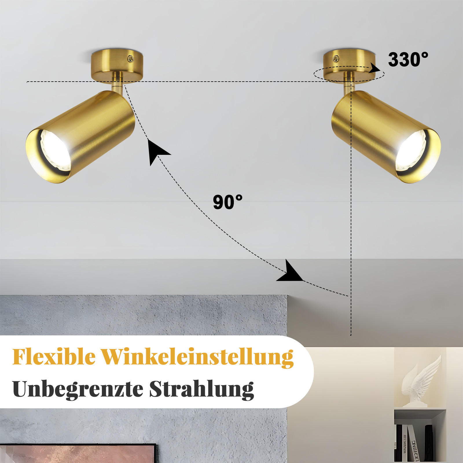 STRAHLER Matteo 1-flammig 6/6/16 cm - Messingfarben, Metall (6/6/16cm) - Nettlife