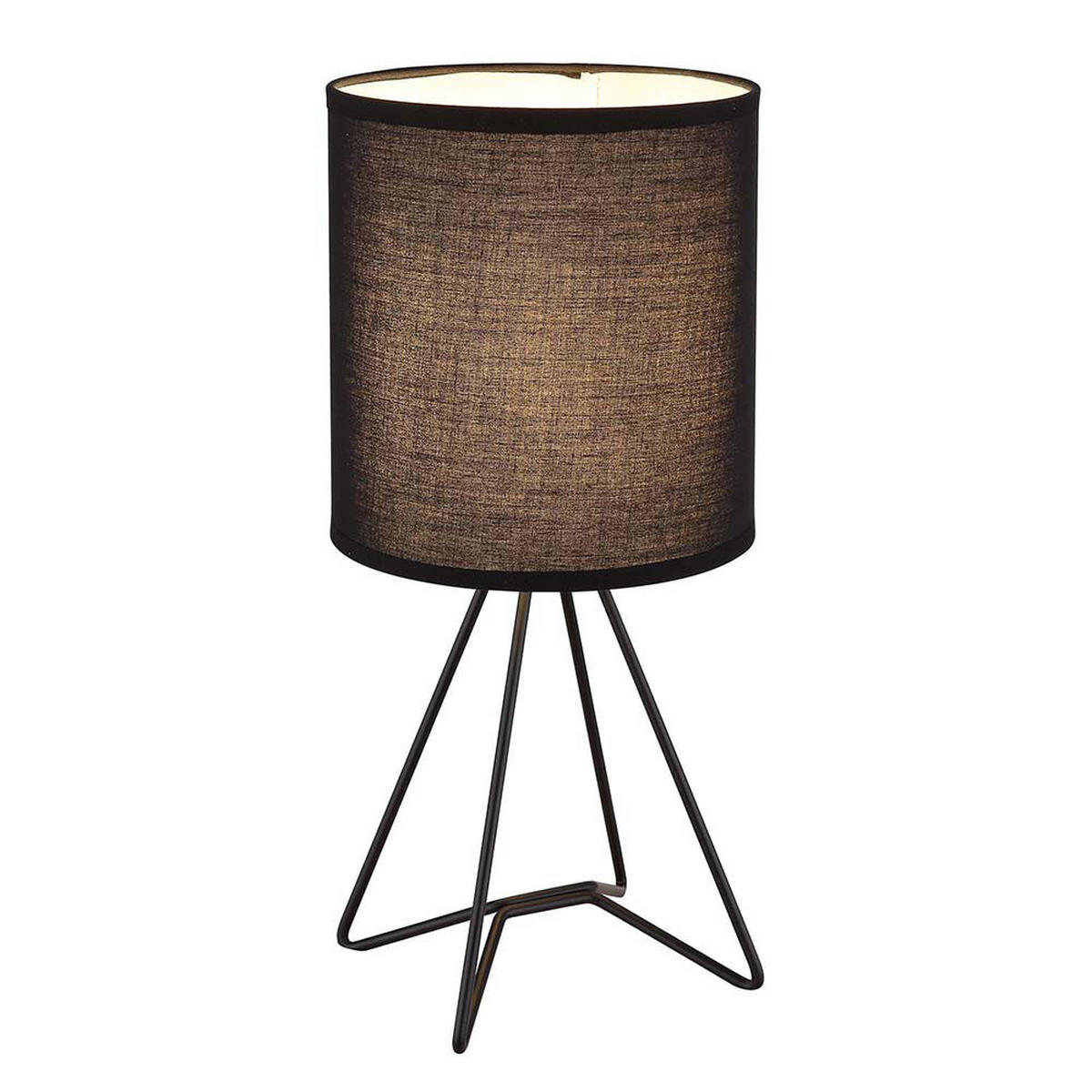 LED TISCHLEUCHTE TAMIAN Textil Schwarz - Schwarz, Metall (16/16/34.5cm) - Globo Lighting