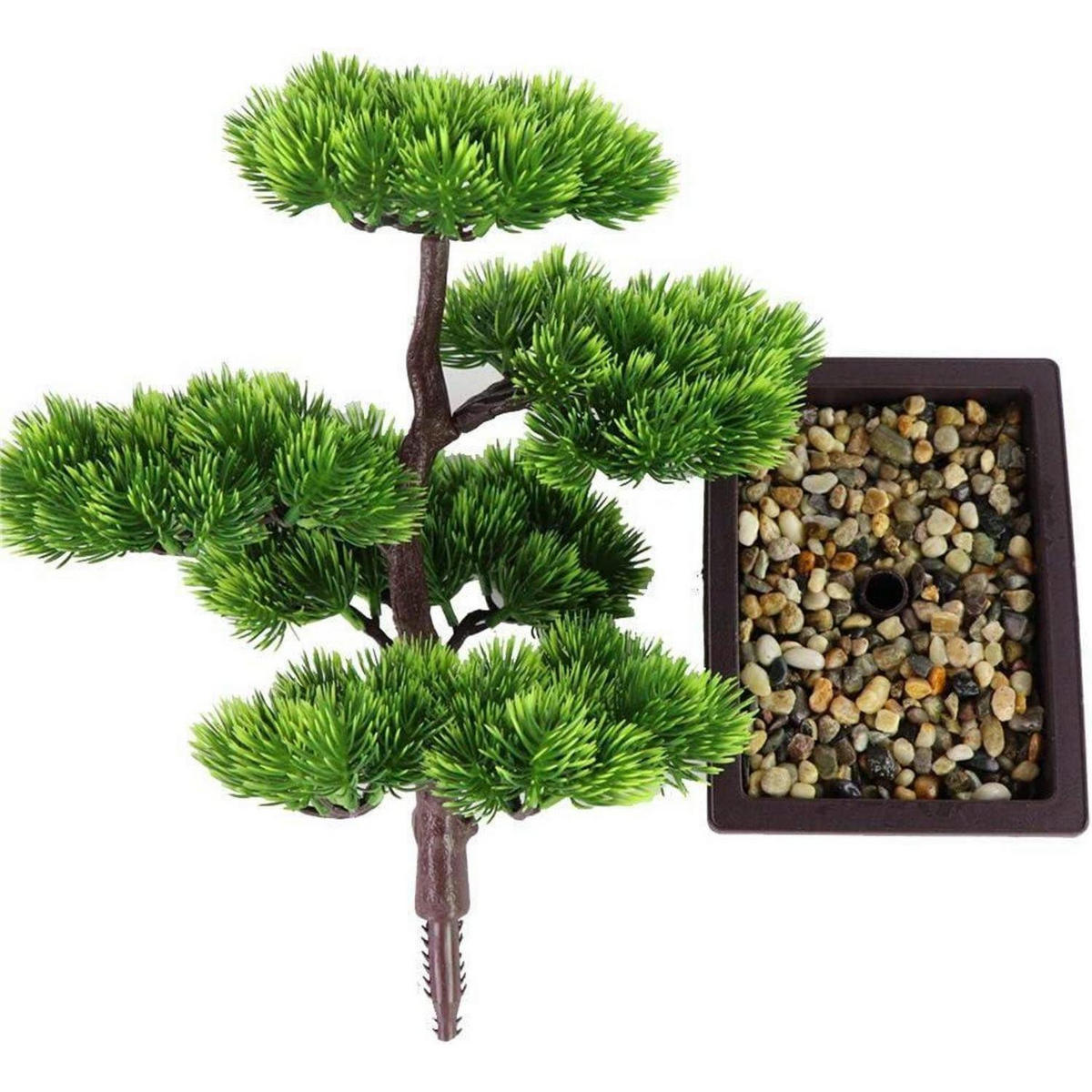 KÜNSTLICHER Bonsai-Baum Kiefer 33 cm - Grün, Kunststoff (30cm)