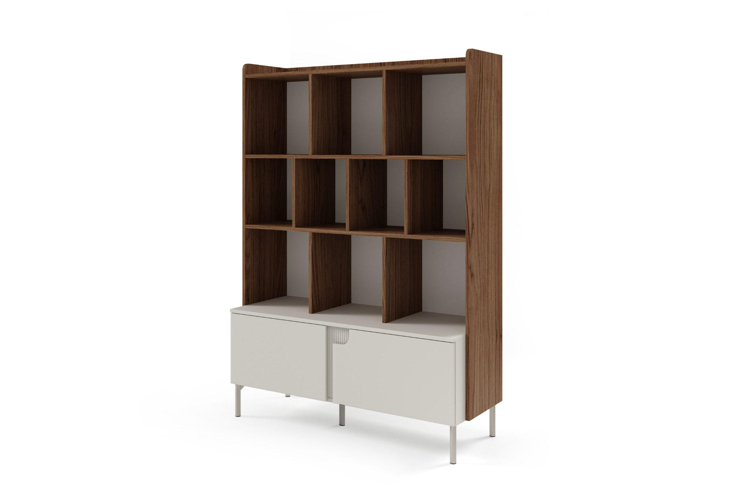 BÜCHERREGAL PAURO 05 113/160/42 cm in Walnuss Alba / Kaschmir - Kaschmir/Walnussfarben, Holzwerkstoff (113/160/42cm) - Deine Möbel 24