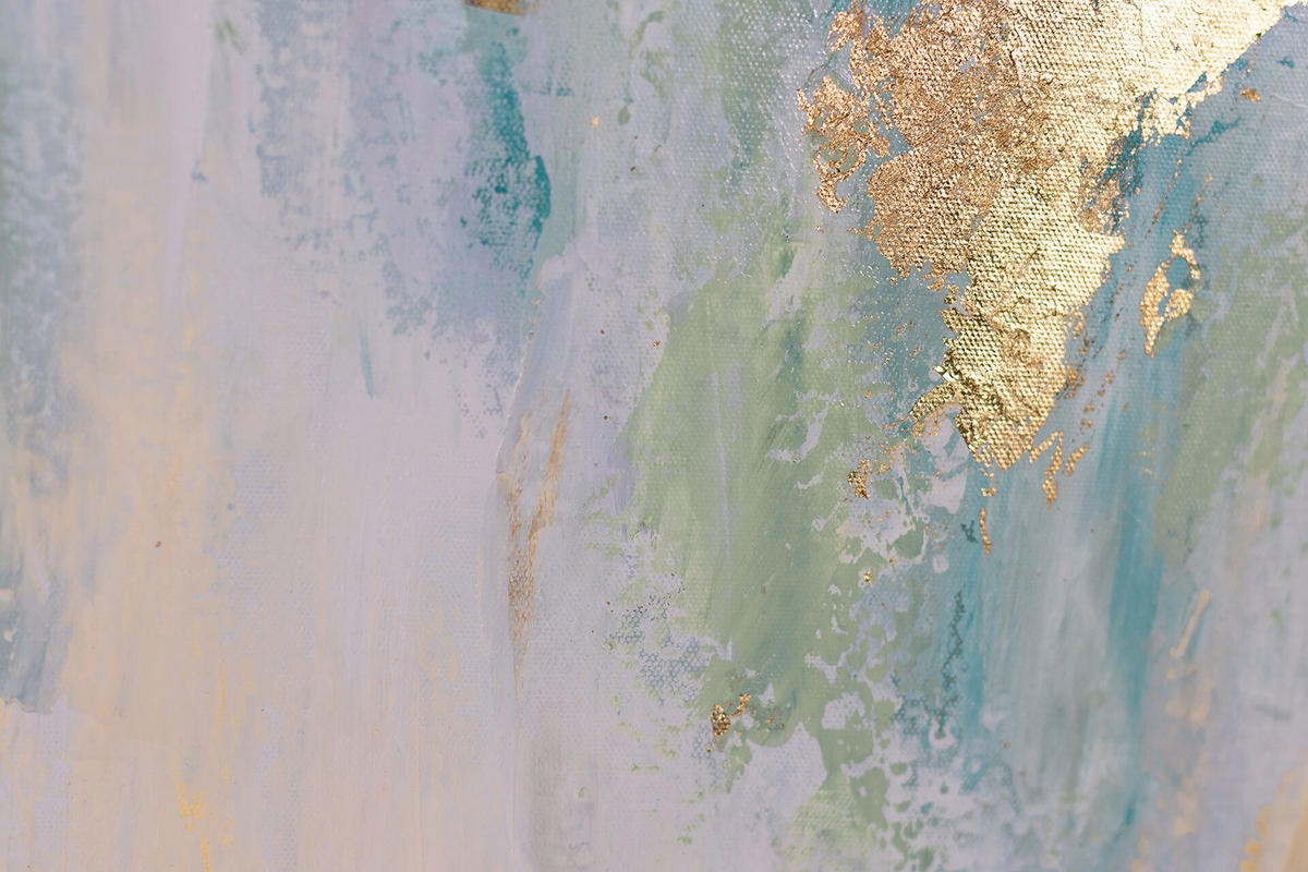 ACRYLBILD HANDGEMALT 75/100 cm - Türkis/Beige, Holz/Textil (1.78/100cm) - KUNSTLOFT