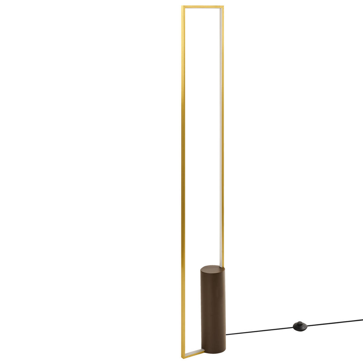 LED-STEHLAMPE Gold/Braun Patricio - Goldfarben/Braun, Metall (10/20/140cm) - Beliani