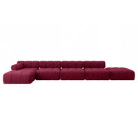 ECKSOFA modulares Sofa Lizur-L3 - 475x160x70 cm Bordeauxrot Velours - Bordeaux, Holzwerkstoff/Textil (475/160cm) - ALTDECOR
