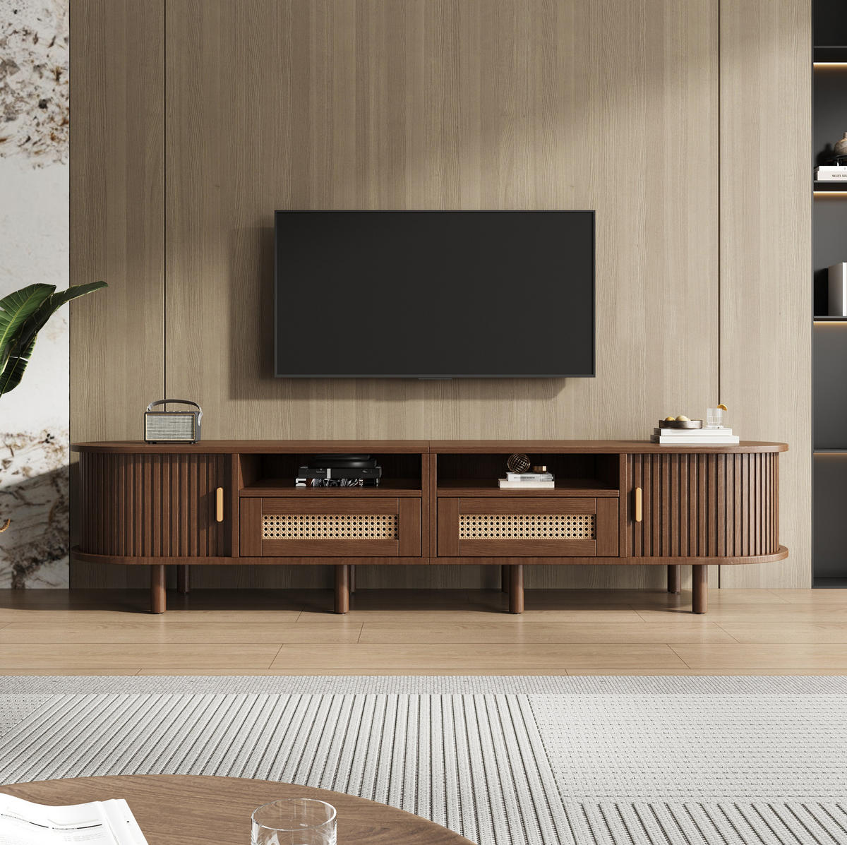 TV-ELEMENT mit 2 Schubladen und Schiebetüren 170 x 40 x 40 cm Walnuss - Dunkelbraun, Holz (40/40/170cm) - Beauniv