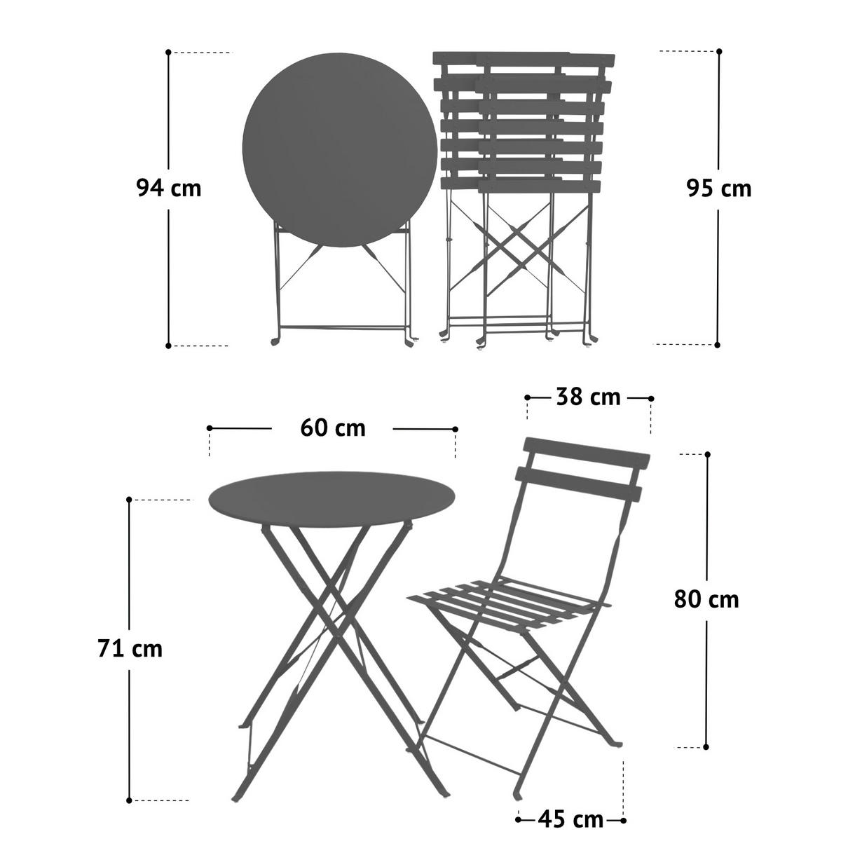 BISTRO-SET BERLIN Metall Orange - Orange, Metall - SVITA