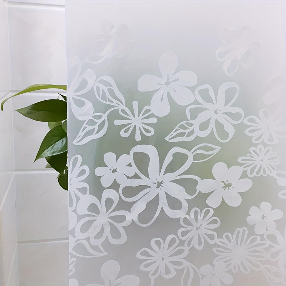 DUSCHVORHANG transparent floral PEVA wasserdicht 180 x 180 cm mit Haken Badezimmer - Transparent, Kunststoff (180/180cm) - MCBOSON