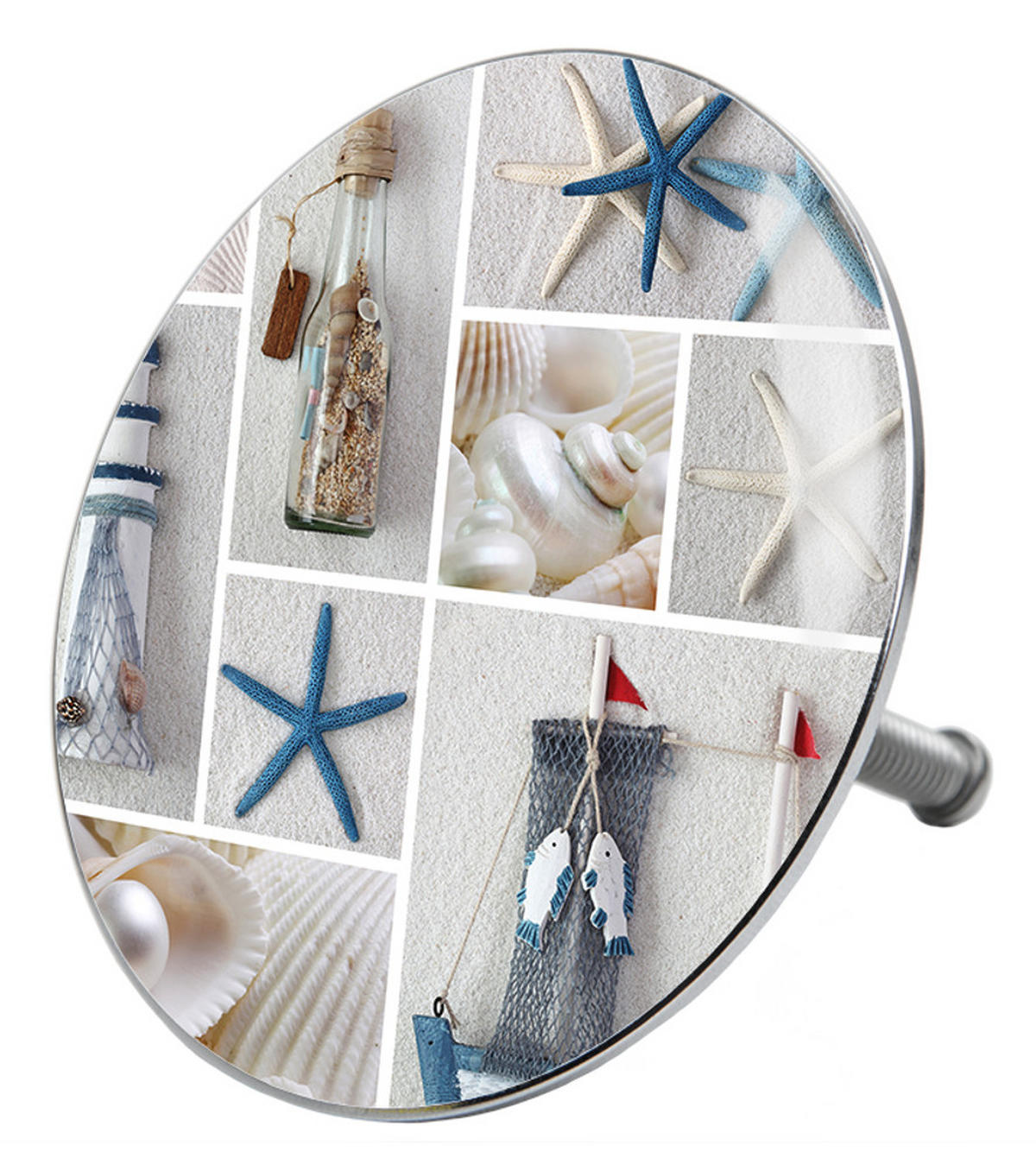 BADEWANNENSTÖPSEL Meeresbrise - Beige, Metall (8/10/10cm) - Sanilo