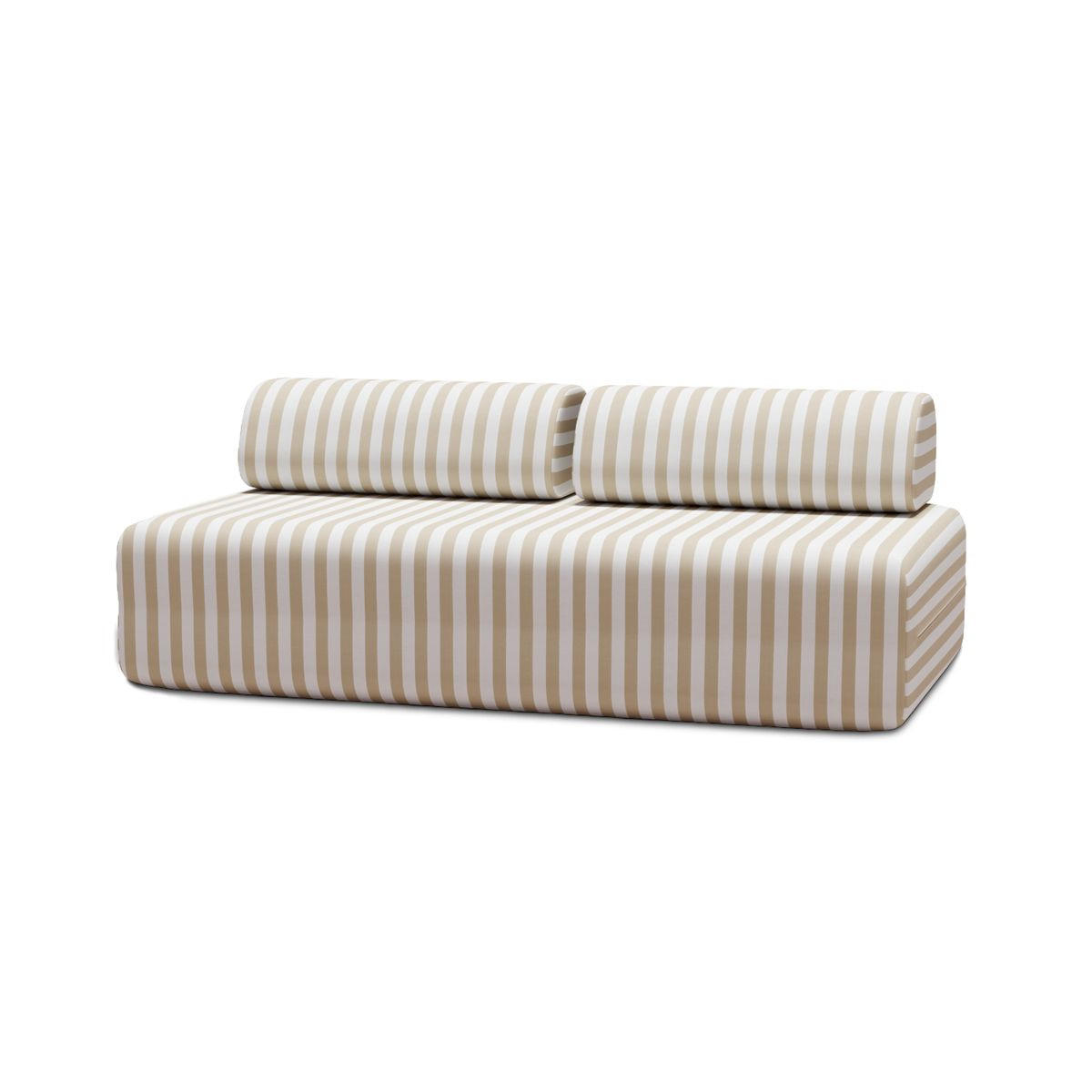 2-3-SITZER-GARTENSOFA mit Streifen, weiß und beige - Beige, Textil (95/70.5/190cm)