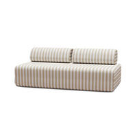 2-3-SITZER-GARTENSOFA mit Streifen, weiß und beige - Beige, Textil (95/70.5/190cm)