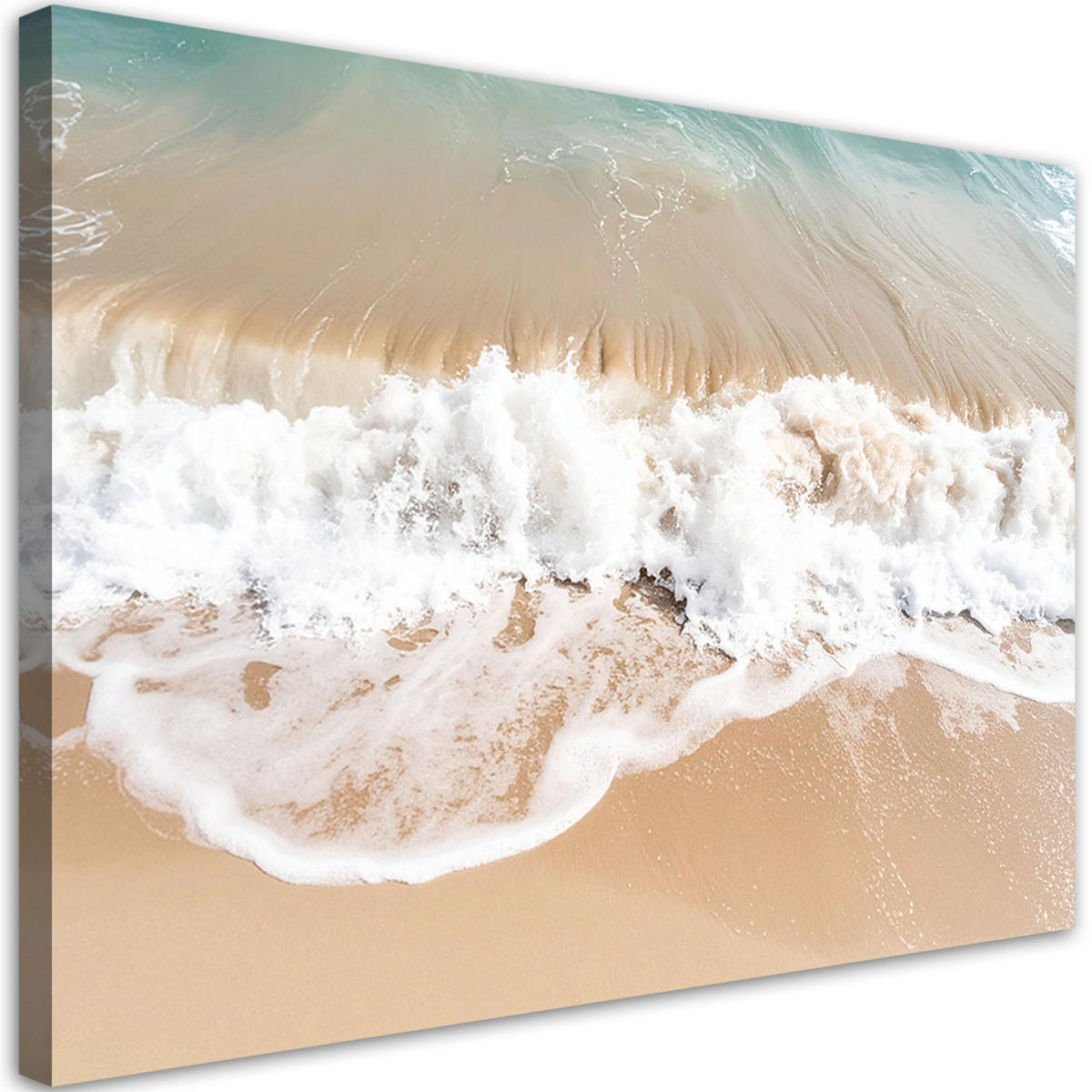 LEINWANDBILD Strand Meer Wellen Natur beige 60x40cm - Beige, Textil (60/40cm) - Feeby