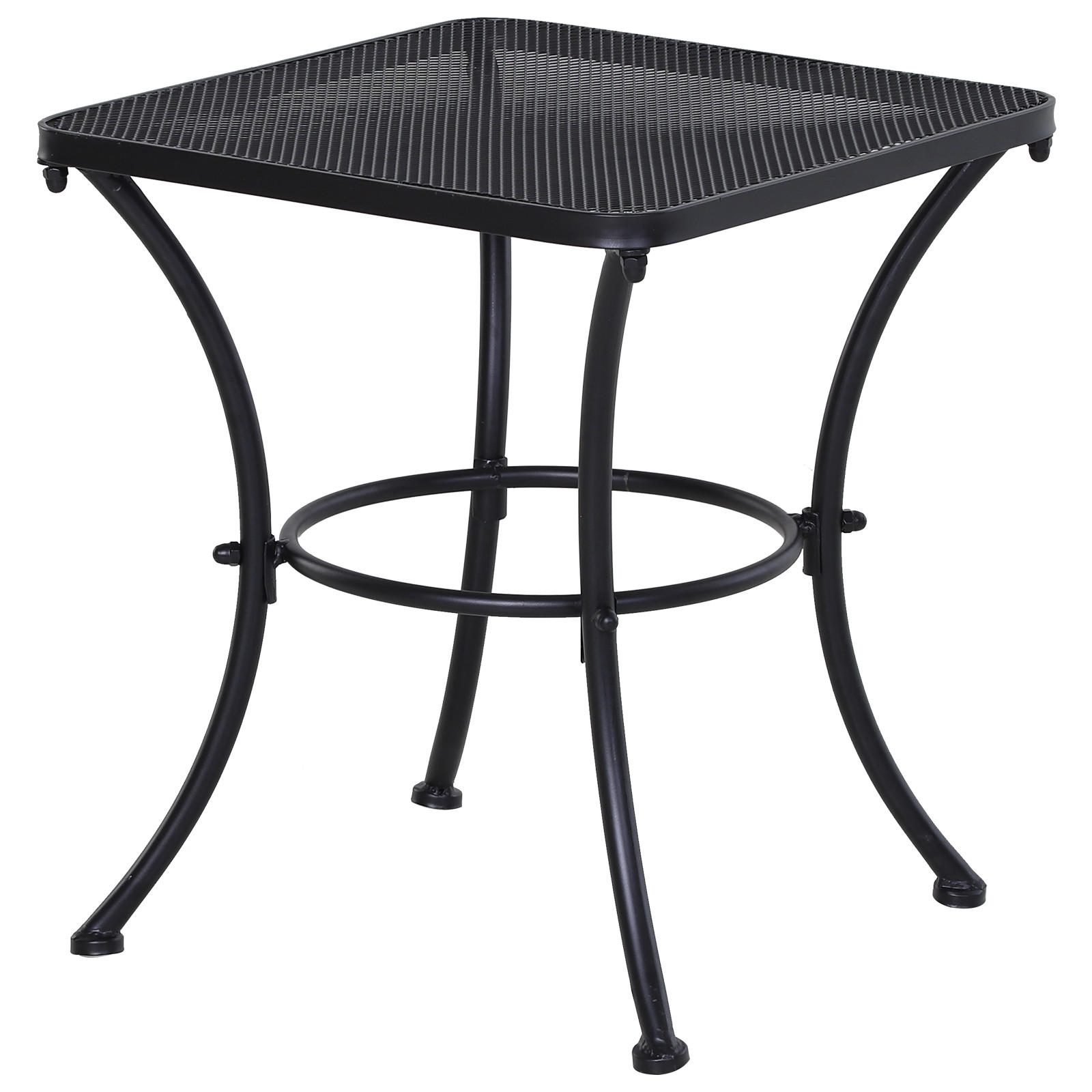 GARTEN BEISTELLTISCH, Schwarz, Metall - Schwarz, Metall (45/45/50cm) - Outsunny