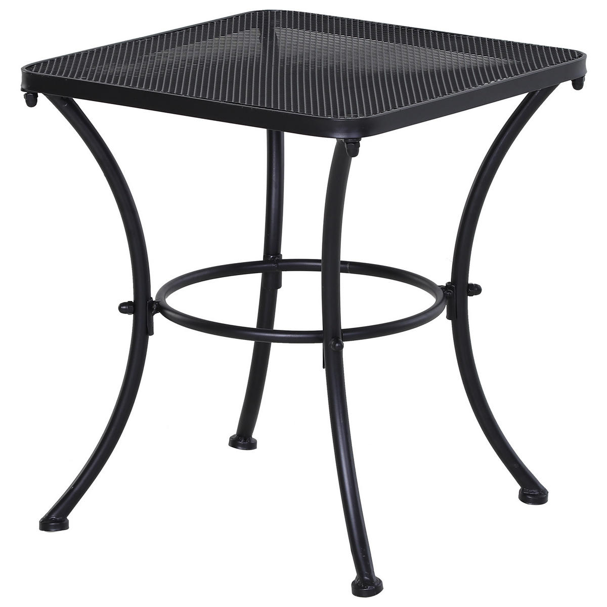 GARTEN BEISTELLTISCH, Schwarz, Metall - Schwarz, Metall (45/45/50cm) - Outsunny