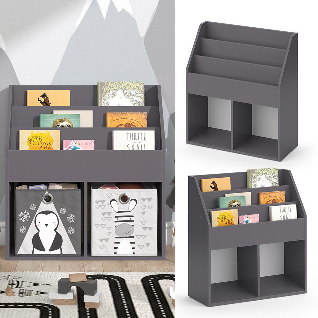 Thumbnail - Vicco Kinderregal, Grau, Grau, Holzwerkstoff, 5 Fächer, Rechteckig, 72x79x30.7 cm, Kinder- & Jugendzimmer, Kindermöbel, ...