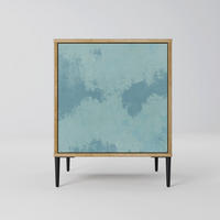 SIDEBOARD SKY WASH, Eichefarben, 57,5x42x72,5 cm, Schwarze Metallfüße - Eichefarben/Multicolor, Holzwerkstoff/Metall (57.5/72.5/42cm) - SpaceRebels
