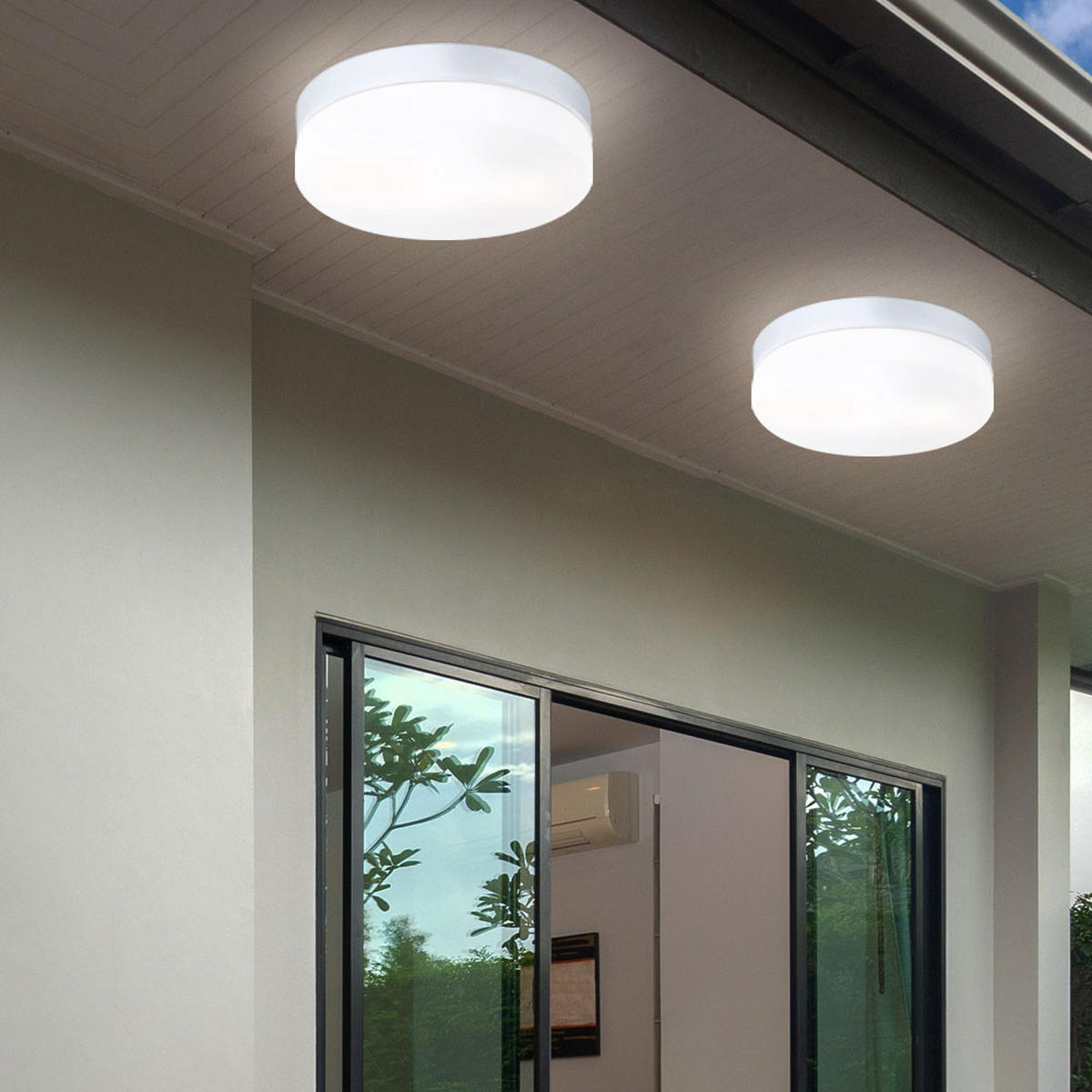 LED DECKENLEUCHTE Aluminium Weiß opal - Weiß, Glas (24/24/6.5cm)