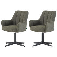 ESSZIMMERSTUHL THOMAS-ROMY 2er-Set 360°drehbar - Dunkelgrün, Textil (58/87/62cm) - DUBI Möbel