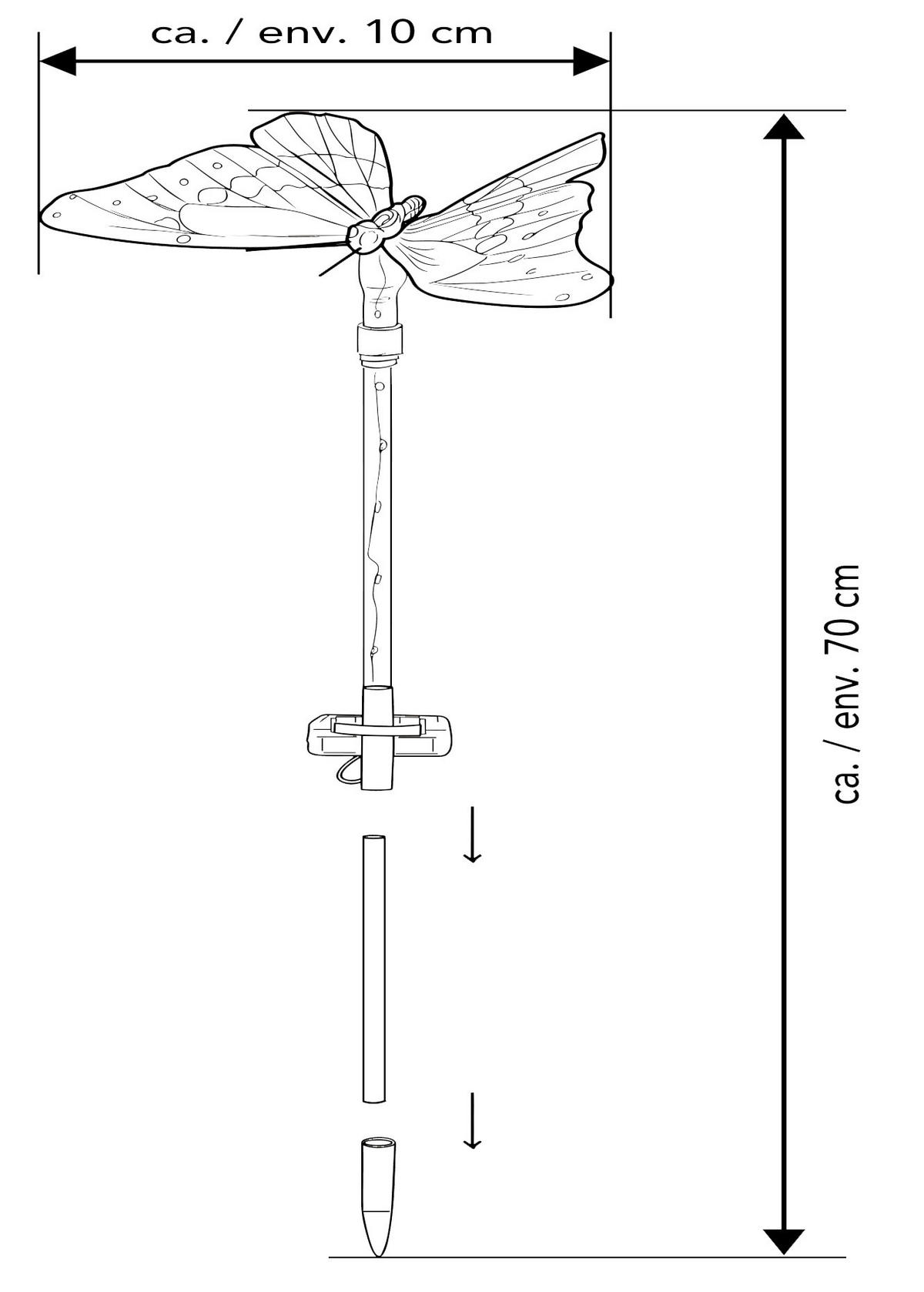 LED-SOLAR-GARTENSTAB - grün mit automatischer Beleuchtung und einfacher Installation für Blumenbeete und Gartenwege, 1er-Set - Grün, Kunststoff (10/10/70cm) - Northpoint