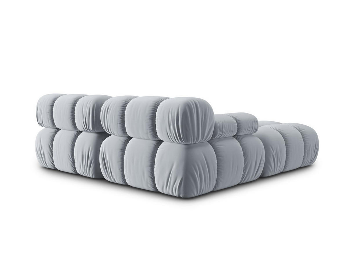 MODULARES-SOFA Bellis aus Samt hellblau 3 Sitzplätze - Hellblau, Textil (188/63/188cm) - Micadoni