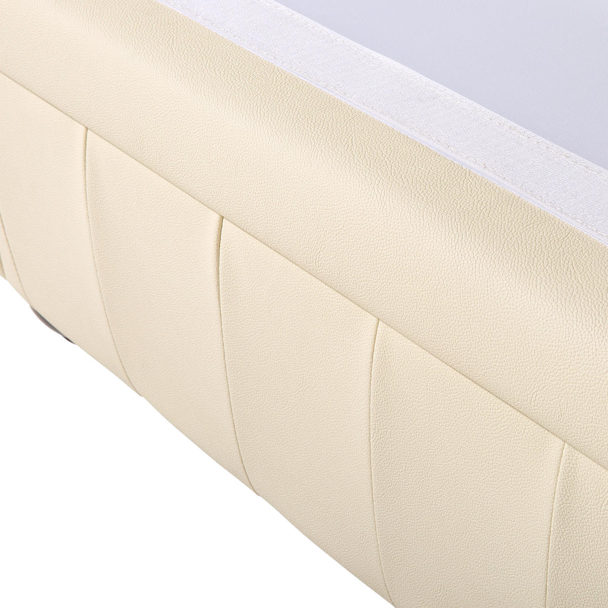 SOFA Leder Creme Chesterfield - Beige, Leder/Fell (195/70/75cm) - Beliani