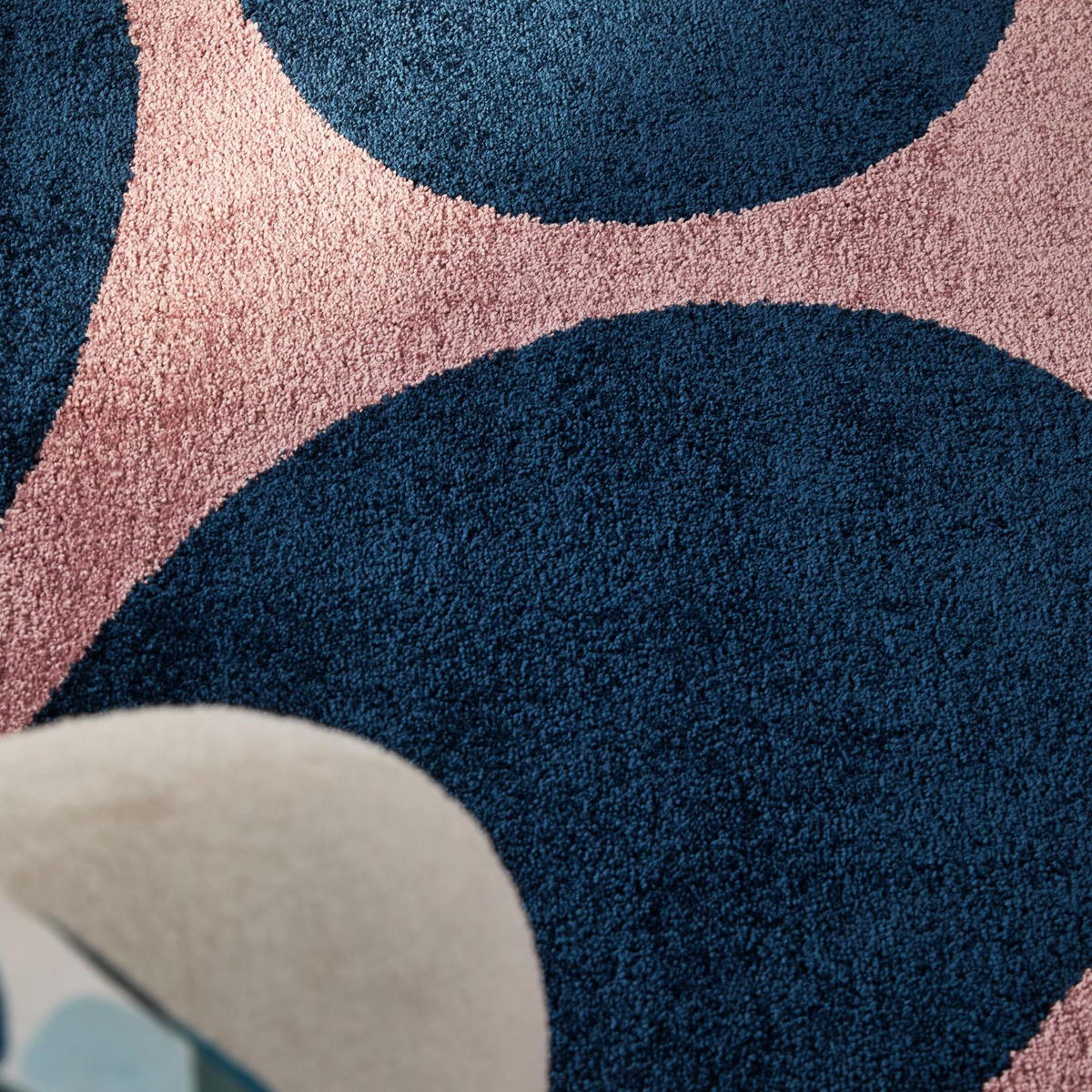TEPPICH vintage blume blau Groovy 80x140 cm - Blau, Textil (80/140cm) - Nazar Rugs