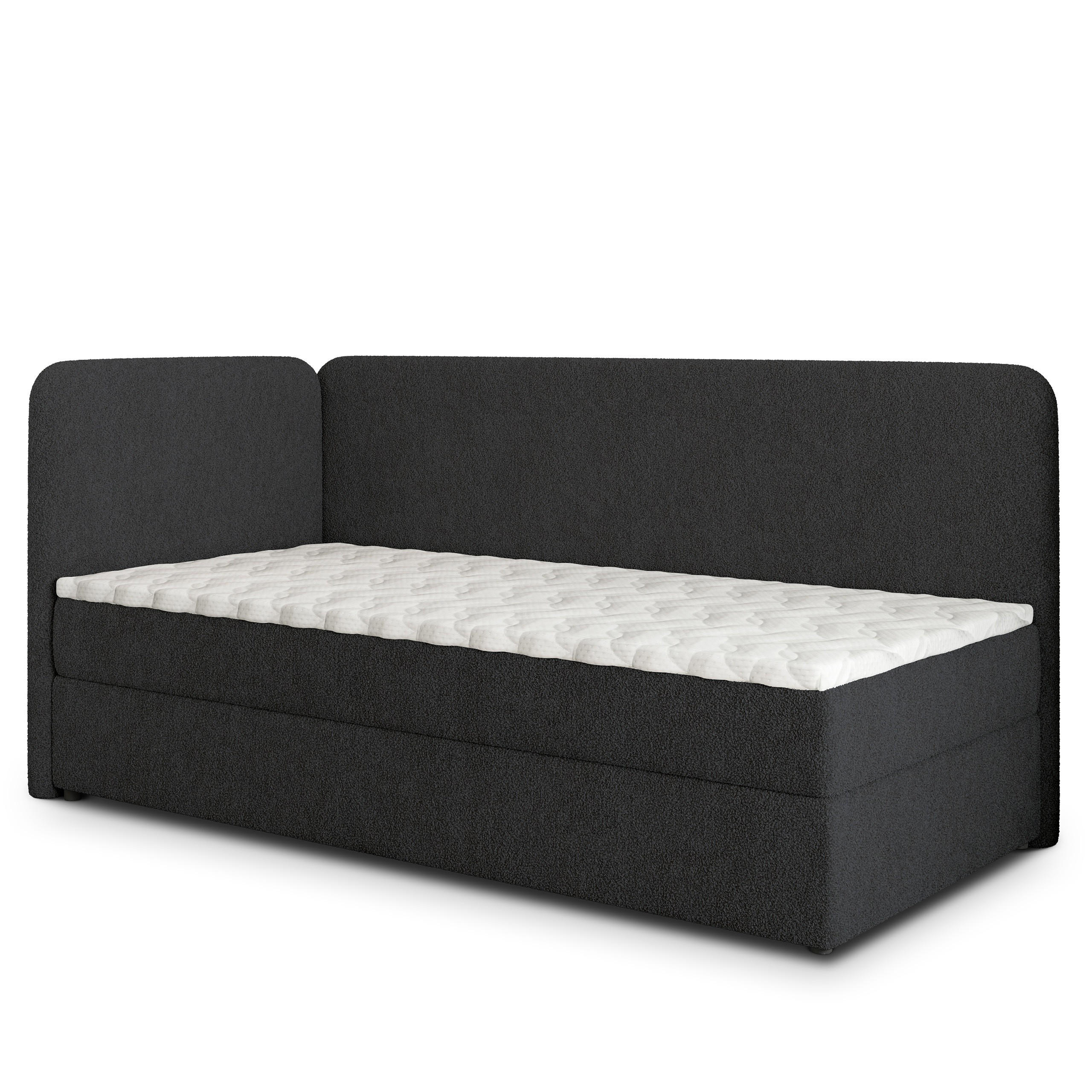MASSENO AMERICKÁ POSTEL GINA 90x200 cm, s matrací a úložným prostorem, černá
