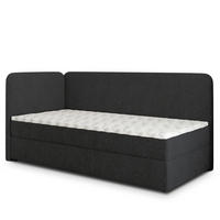 BOXBETT GINA 80x200 cm mit Matratze und Topper, H2+H3 - Schwarz - Schwarz, Holz (80/200cm) - MASSENO