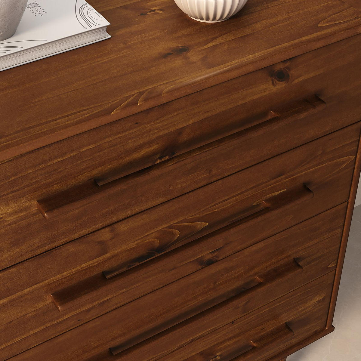 KOMMODE TECCA - Kastanienfarben, Holz (80/96/41cm) - IDIMEX