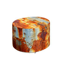 HOCKER wund Weiß-Braun - Beige, Textil (60/40/48cm) - Vercart