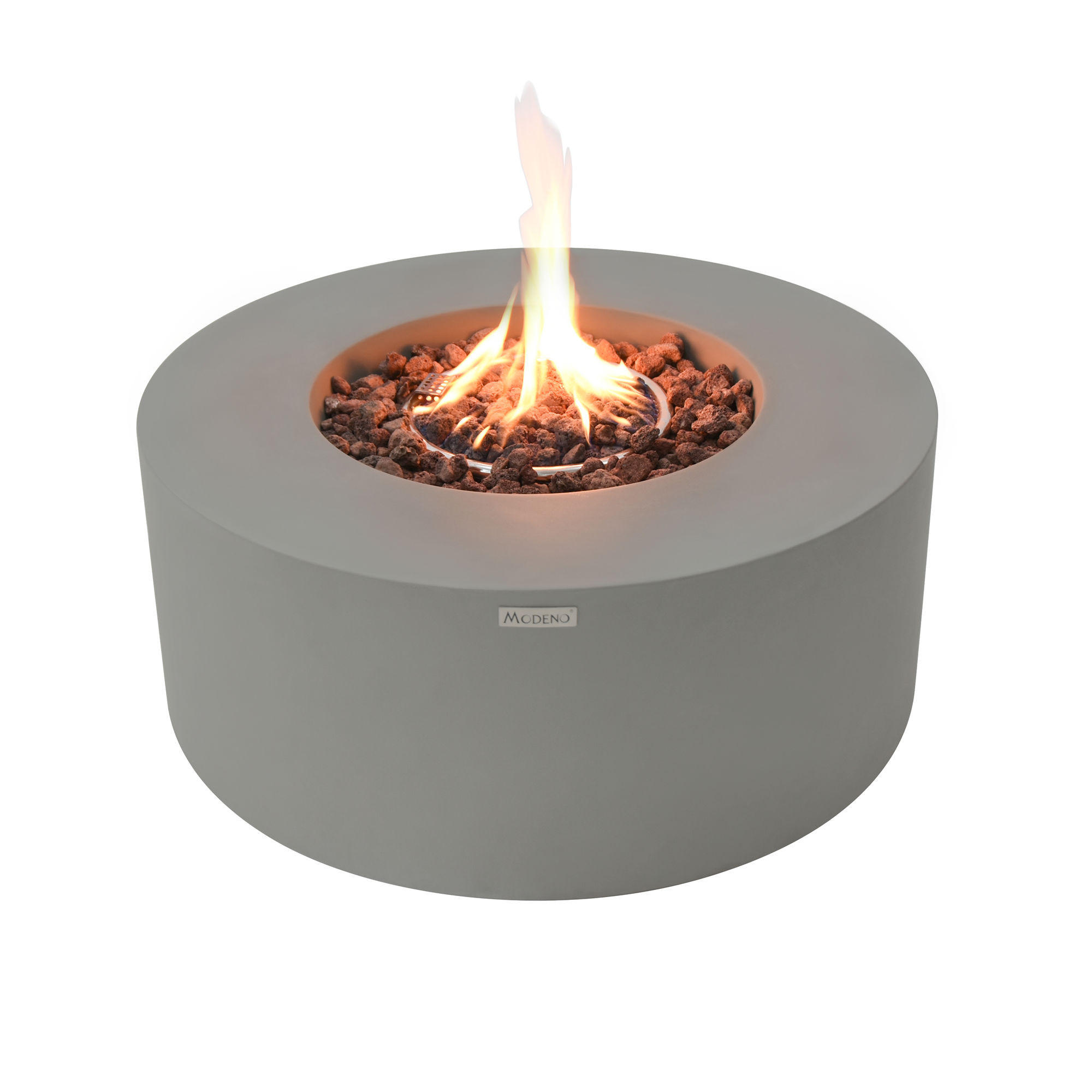 FEUERTISCH Tramore Gasfeuerstelle aus GF-Beton 87/87/36 cm - Hellgrau, Naturmaterialien (87/37/87cm) - Elementi