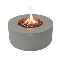 FEUERTISCH Tramore Gasfeuerstelle aus GF-Beton 87/87/36 cm - Hellgrau, Naturmaterialien (87/37/87cm) - Elementi