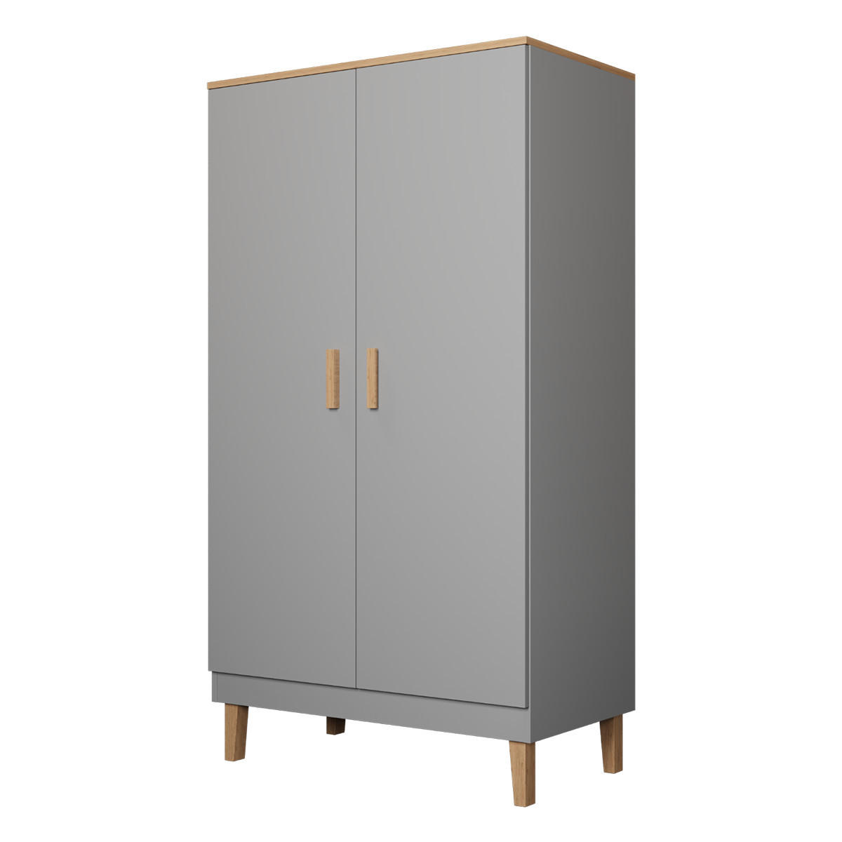 SCHRANK 2 Türen Denver Grau - Grau, Holzwerkstoff (55/184/100cm) - Petits-meubles