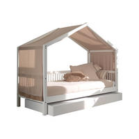 HAUSBETT 90x200 Keeley Buche Weiß Holz Himmel Schublade Komfort Stabil - Weiß, Holz (90/200cm) - 58aufmkessel